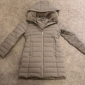 Michael Kors Gray Hooded Puffer Coat